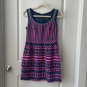 Nanette Lepore Pink and Navy Sporty Dress Sz 2